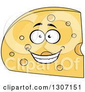 Clipart Of A Cartoon Happy Cheese Wedge Character 3 Royalty Free Vector Illustration