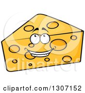Clipart Of A Cartoon Happy Cheese Wedge Character 4 Royalty Free Vector Illustration