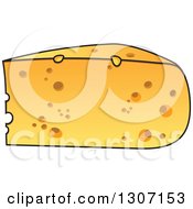 Clipart Of A Cartoon Cheese Wedge Royalty Free Vector Illustration