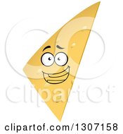 Clipart Of A Cartoon Happy Cheese Wedge Character Royalty Free Vector Illustration
