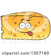 Clipart Of A Cartoon Goofy Cheese Wedge Character Royalty Free Vector Illustration