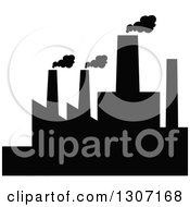Poster, Art Print Of Black Silhouetted Refinery Factory 18