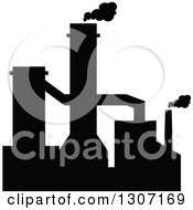 Poster, Art Print Of Black Silhouetted Refinery Factory 2