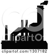 Poster, Art Print Of Black Silhouetted Refinery Factory 15