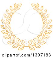 Clipart Of An Orange Laurel Wreath 16 Royalty Free Vector Illustration