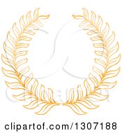 Clipart Of An Orange Laurel Wreath 14 Royalty Free Vector Illustration
