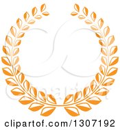 Clipart Of An Orange Laurel Wreath 9 Royalty Free Vector Illustration
