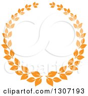 Clipart Of An Orange Laurel Wreath 10 Royalty Free Vector Illustration