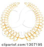 Clipart Of An Orange Laurel Wreath 12 Royalty Free Vector Illustration