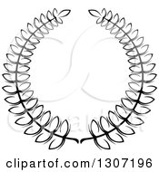 Clipart Of A Black And White Laurel Wreath 12 Royalty Free Vector Illustration