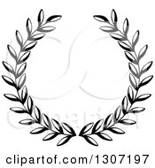 Poster, Art Print Of Black And White Laurel Wreath 13