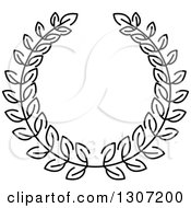 Poster, Art Print Of Black And White Laurel Wreath 16