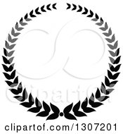 Clipart Of A Black And White Laurel Wreath 11 Royalty Free Vector Illustration