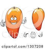 Clipart Of A Cartoon Face Hands And Mango Fruit Royalty Free Vector Illustration