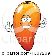 Clipart Of A Cartoon Mango Character Holding Up A Finger And Thumb Royalty Free Vector Illustration