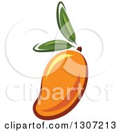 Poster, Art Print Of Cartoon Mango Fruit With Leaves