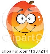 Clipart Of A Cartoon Mango Character Smiling Royalty Free Vector Illustration