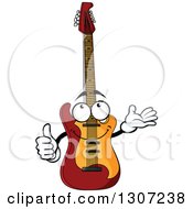 Poster, Art Print Of Cartoon Electric Guitar Character Giving A Thumb Up