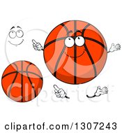 Poster, Art Print Of Cartoon Face Hands And Basketballs