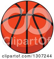 Clipart Of A Cartoon Basketball 2 Royalty Free Vector Illustration