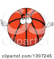 Poster, Art Print Of Cartoon Happy Basketball Character Looking Up And Pointing