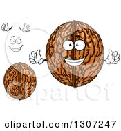 Poster, Art Print Of Cartoon Face Hands And Walnuts