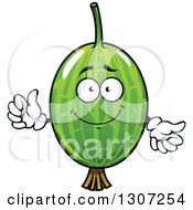 Poster, Art Print Of Cartoon Happy Gooseberry Character Giving A Thumb Up