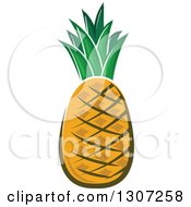 Clipart Of A Cartoon Pineapple Royalty Free Vector Illustration