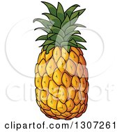 Clipart Of A Cartoon Pineapple 2 Royalty Free Vector Illustration
