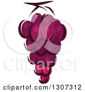 Clipart Of A Cartoon Purple Grapes Royalty Free Vector Illustration
