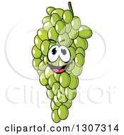 Clipart Of A Happy Cartoon Bunch Of Green Grapes Character Royalty Free Vector Illustration