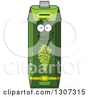 Clipart Of A Happy Green Grapes Juice Carton Character 2 Royalty Free Vector Illustration