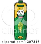 Clipart Of A Happy Green Grapes Juice Carton Character Royalty Free Vector Illustration