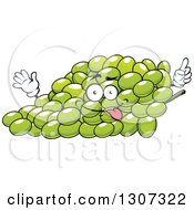 Poster, Art Print Of Goofy Cartoon Bunch Of Green Grapes Character