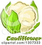 Poster, Art Print Of Cartoon White Cauliflower Over Text