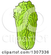Clipart Of A Cartoon Green Cabbage Royalty Free Vector Illustration