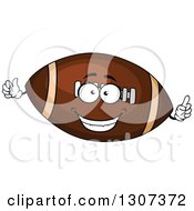 Poster, Art Print Of Cartoon Happy American Football Character Holding Up A Finger And Thumb