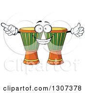 Poster, Art Print Of Cartoon Djembe Goblet Drums Character