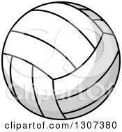 Clipart Of A Cartoon Grayscale Volleyball 2 Royalty Free Vector Illustration