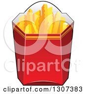 Poster, Art Print Of Cartoon Red Box Of Crinkle French Fries
