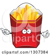 Poster, Art Print Of Cartoon Red Box Of Crinkle French Fries Character
