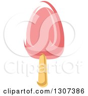 Clipart Of A Cartoon Pink Popsicle Royalty Free Vector Illustration