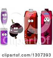 Clipart Of A Cartoon Currants And Juice Characters 2 Royalty Free Vector Illustration