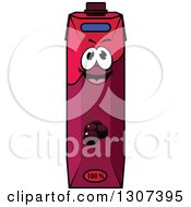 Clipart Of A Cartoon Happy Currant Juice Carton Character 4 Royalty Free Vector Illustration
