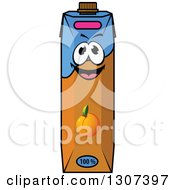 Clipart Of A Cartoon Peach Apricot Or Nectarine Juice Carton Character Royalty Free Vector Illustration