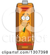 Poster, Art Print Of Cartoon Peach Apricot Or Nectarine Juice Carton Character 2