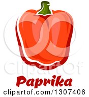 Cartoon Red Paprika Pepper Over Text