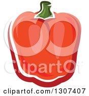 Clipart Of A Cartoon Red Paprika Pepper Royalty Free Vector Illustration