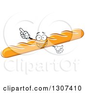 Cartoon Happy Baguette Bread Character With An Idea