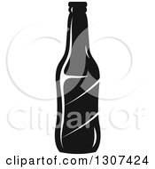 Clipart Of A Cartoon Black And White Soda Bottle Royalty Free Vector Illustration